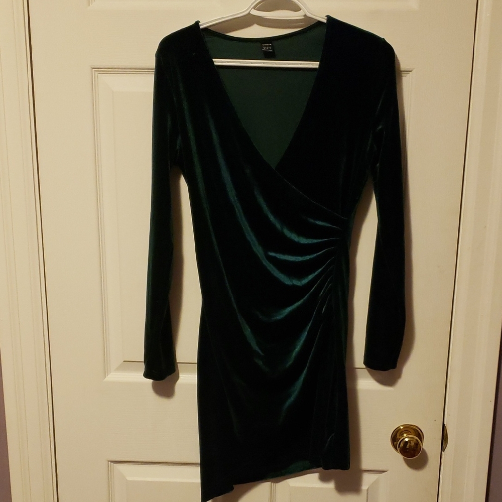 Shein Green Velvet Dress
